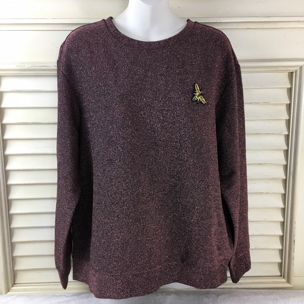 H&M Metallic Sparkly Long Sleeve Top Size S